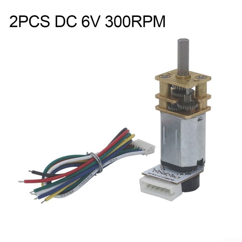 Dual Pack Lightweight 6V DC Encoded Motors 300RPM For GA12 N20 Hobby Projects - Image 2